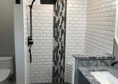 Ion Construction Co. Bathroom Shower Tile Remodel in Hartland, Michigan