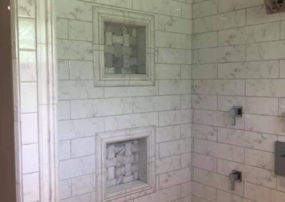 Beautiful Tile In Bathroom Shower Installed by Ion Construction Co.