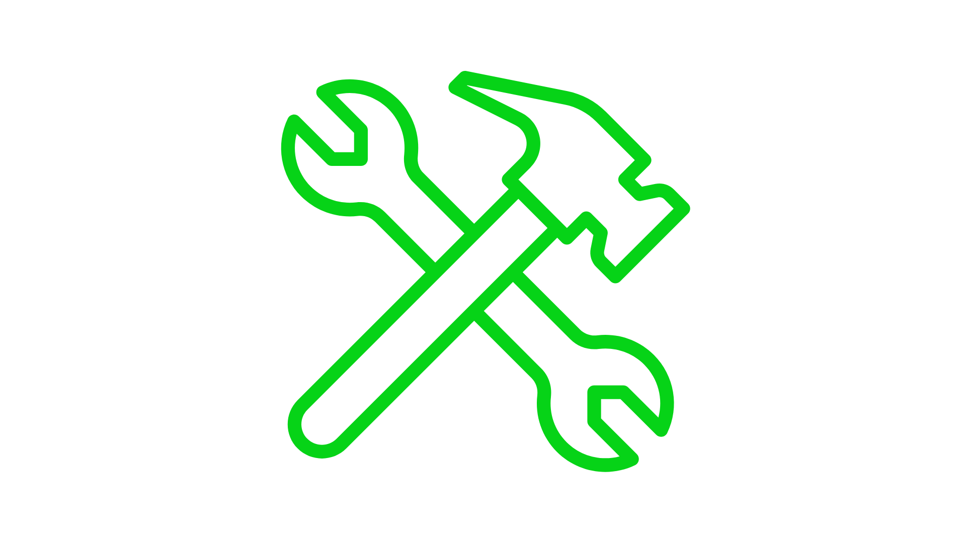 green logo of a wrench and hammer